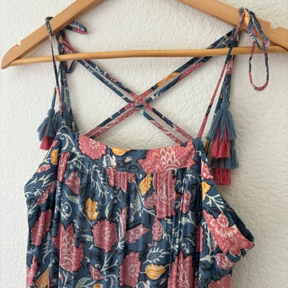 Loft Wildflower Peasant maxi‎ dress Size Medium - Picture 4 of 8